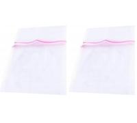 PARENCE.- Sac à Linge Maillé avec Fermeture Eclair - 50x60cmcm - Machine à laver, Protection Vêtements, Dessous, Chaussettes, Blanc (Lot de 2)