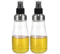 PARENCE.- Spray Huile et Vinaigre 330 ml - Distributeur à Pulvérisation en Verre et Acier Inoxydable - Bouteille Réutilisable pour Cuisine (Lot de 2)