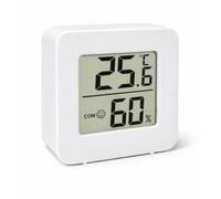 PARENCE - Station météo intérieure compacte avec thermomètre et hygromètre digital - Affichage LCD - Température et humidité - Format mini 4,5 x 4,5 cm - Blanc