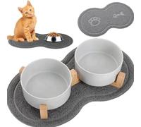 PARENCE.-Tapis antidérapant pour Chiens et Chats - Dessous du Bol 46x26 cm - Protection du Sol et Repas Propres - Imprint & Design Poisson