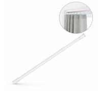 PARENCE - Tringle à Rideau de Douche Télescopique en Métal Blanc 70-120 cm - Sans Perçage - Fixation par Pression - Ø Tube 20 mm/Ø embout 32mm