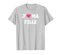 Parent drôle Enfant J'aime Ma Fille T-Shirt, Homme, Argent, M