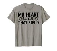 Parent d'une Famille de Soccer, Mon cœur est sur ce Terrain, Maman, Papa, Fan T-Shirt