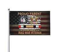 Parent Fier D'Un Vétéran De La Guerre D'Irak Américain Drapeau De Cour Suspendre Drapeau Avec Œillets Bannière Cour 90X150Cm Pour Anniversaires Plage Fêtes