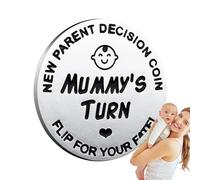 Parent Maman Papa Funny Decision Coin,Pièce de décision parentale double face pour les nouveaux parents | Cadeaux de fête prénatale, pièce de défi, pièce de décision pour les couples