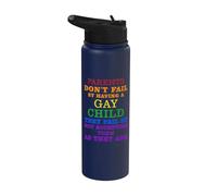 Parents Acceptent Enfants LGBTQ+ Fierté Arc-en-ciel Stainless Steel Insulated Water Bottle