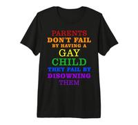 Parents Aiment Enfants LGBTQ+ Fierté Arc-en-Ciel T-Shirt Haut de Gamme