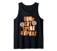 Parents Filles Volleyball Bump Set Spike Repeat Orange & Gris Débardeur
