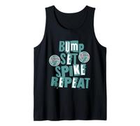 Parents Filles Volleyball Bump Set Spike Repeat Teal & Grey Débardeur
