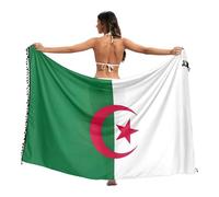 Paréo de plage avec drapeau national du Cameroun pour femme, jupe à franges, couverture de piscine pour femme, Drapeau Algérie, Large