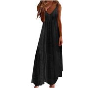 Paréo de Plage Femme Robe Portefeuille Bretelles Dos Nu Cache-Maillots Col en V Serviette Bikini Cover Up pour la Plage Ou La Piscine Floral Midi Corset Dress Tendance (3C Noir,L)