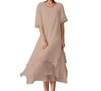 Paréo de Plage Femme Robe Portefeuille Bretelles Dos Nu Cache-Maillots Col en V Serviette Bikini Cover Up pour la Plage Ou La Piscine Black Mini Dress with Sleeves Tendance (1A Khaki,3XL)