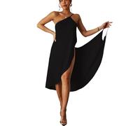 Paréo de Plage Femme Robe Portefeuille Bretelles Dos Nu Cache-Maillots Col en V Serviette Bikini Cover Up pour la Plage Ou La Piscine（Noir）