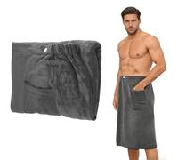 Paréo de sauna pour homme, réglable, 70 x 140 cm, serviette de sauna à séchage rapide pour sauna, salle de gym, douche et plage, confortable et élastique, idéale comme serviette de sauna pour homme ou