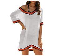 Paréo Femme Plage Tunique Plage Cache Maillot de Bain pour Eté Chemise Longue Boutonnée Cache-Maillots et Sarongs Bikini Cover Up Vêtements de Plage Chemise Robe Loose