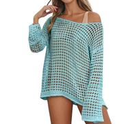 ParéO Plage Femme,Robe Longue LéGèRe AjouréE Pull-Over Tunique TricotéE pour La Plage IdéAle pour Le Bikini Et Le Soleil
