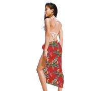 Paréo Sarong Hawaïen Jungle Bird Rouge 1.5m Femme Rouge, Bordeaux