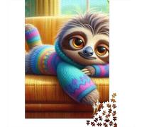 Paresseux 1000 Morceaux Papier Écologique Casse-tête Amateurs Paresseux in Rainbow Puzzle Entraînement Cérébral Divertissement Weekend Domicile 52x38cm/1000pcs