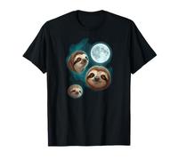 Paresseux 3 Paresseux Hurlant à la Lune drôle Bizarre maudit T-Shirt