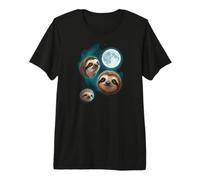 Paresseux 3 Paresseux Hurlant à la Lune drôle Bizarre maudit T-Shirt Haut de Gamme