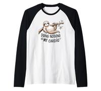 Paresseux amant de dormir est mon cardio drôle paresseux citation Manche Raglan