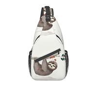 Paresseux avec des Champignons Beau Sac à bandoulière Fleur Rose Vintage, Sac à bandoulière Poitrine pour Hommes et Femmes, utilisé pour Les Loisirs et Les Voyages