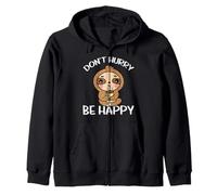 Paresseux Boit du Café Don't Hurry Be Happy Paresse Sweat à Capuche