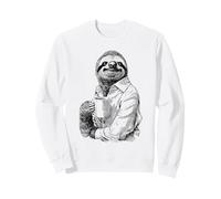 Paresseux Buvant du Café - Illustration Animale Drôle Sweatshirt
