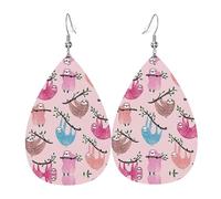 Paresseux Coquin Boucle D'Oreille Double Face Boucles D'Oreilles En Cuir Légères Pendantes D'Oreille Pour Décorations Femme