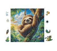 Paresseux dans la forêt Tropicale 100 Pièces Puzzle Expert Confirmé en Carton Épais sans Déformation Très Difficile Motif Complexe Cadeau Fête des Pères Premium 28x28cm