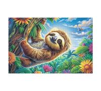 Paresseux de la forêt Tropicale 1000 Pieces Casse-tête Amateur d'art en Carton Haute Qualité Forêt Tropicale, Grosses Branches et Flore Difficile Niveau Expert Décoration Murale Cadeau Fête des Mères