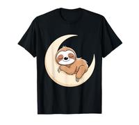 Paresseux endormi sur la Lune - Illustration T-Shirt