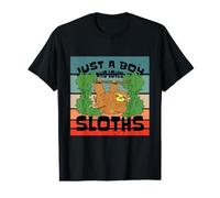 Paresseux, garçon, Amour, Feuilles, Branche, Sourire T-Shirt Graphique avec Valeur