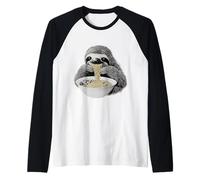 Paresseux Mangeant des Nouilles Ramen drôles Amant Les Animaux Manche Raglan