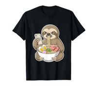 Paresseux Mangeant des Nouilles Ramen téléphone à défilement T-Shirt