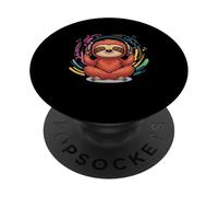 Paresseux méditant écoutant de la Musique relaxante PopSockets PopGrip Adhésif