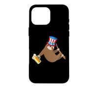 Paresseux Oncle Sam 4 Juillet Coque pour iPhone 16 Pro Max