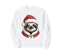Paresseux Paresseux dans Un Bonnet de Père Noël Amusant Noël Sweatshirt
