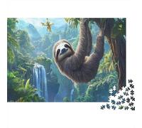 Paresseux Puzzle 1000 Pieces Cadeau Unique Tropical Rain Forest Jeu Éducatif Challenge Toy À De Qualité Supérieure Peinture Art pour Adultes Et Enfants À Partir De 12 Ans 1000pcs (75x50cm)