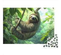 Paresseux Puzzles 1000 Pièces Cadeau Unique Tropical Rain Forest Jeu Éducatif Challenge Toy À De Qualité Supérieure Peinture Art pour Adultes Et Enfants 1000pcs (75x50cm)