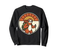 Paresseux Randonnée Motif Badge Retro Soleil Sweatshirt