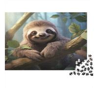 Paresseux Souriant Style Art numérique1000 Pièces, Puzzle Impossible pour Adultes, Cadeaux, pour Enfants38x26cm/1000pcs