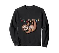 Paresseux Suspendu aux lumières de Noël Amusantes Vacances paresseuses Sweatshirt