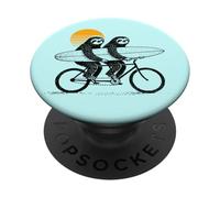 Paresseux Tandem Surf Coucher de Soleil rétro PopSockets PopGrip Adhésif