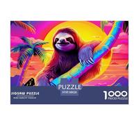 paresseux1000 Piece Jigsaw Puzzles for Adults and Kids Family Game Coucher de Soleil néonFun and Challenging Home Decors Great Gift Idea38x26cm/1000pcs