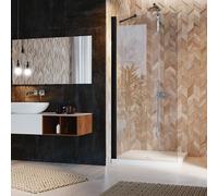 WALK IN PAROI 30CM H190 DOUCHE FIXE VERRE ANTICALCAIRE TRANSPARENT 6MM