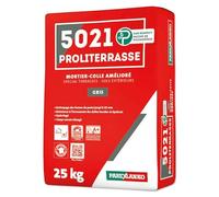 PAREXLANKO - Colle à carrelage - 5021 PROLITERRASSE - Mortier-colle spécial terrasses et sols extérieurs (C2 E) - Pose grand format jusqu'à 8 100 cm² - Hydrofugé - Gris - Sac de 25kg