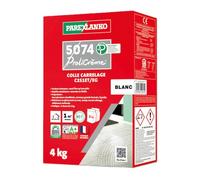 PAREXLANKO - Colle carrelage allégé - 5074 PROLICRÈME - Blanc - 4kg | Polyvalente murs, sols et façades - Grands carreaux - Compatible plancher chauffant - Intérieur/extérieur