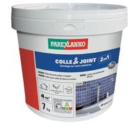Parexlanko - Colle carrelage et joint en pâte - Colle & Joint 2 en 1 - Blanc - Pour mur intérieur - Spécial pièces humides - Prête à l’emploi - 7kg