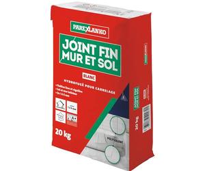 PAREXLANKO - Joint Fin Mur et Sol - Blanc - Joint en Poudre Hydrofugé pour Carrelage (1 à 6 mm) - Intérieur - Adapté aux Pièces Humides - 20 kg